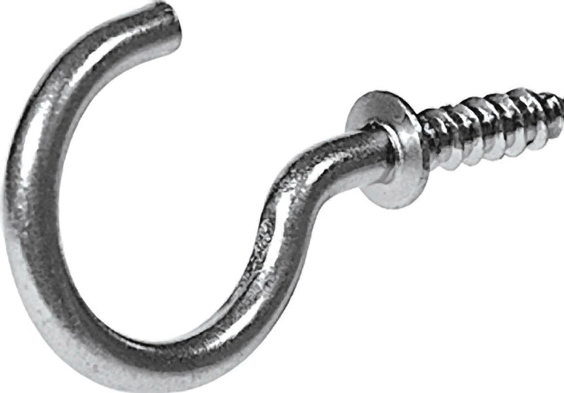 Steel Vinyl Mug Cup Hooks, Screw-In, Nickel-Plated, 7/8-in, 8-pk C7351