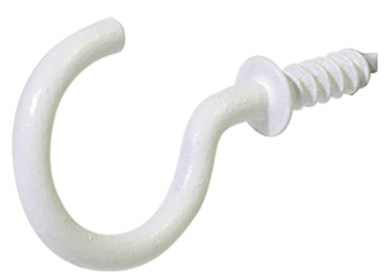 Steel Vinyl Mug Cup Hooks, Screw-In, White, 7/8-in, 40-pk L5379