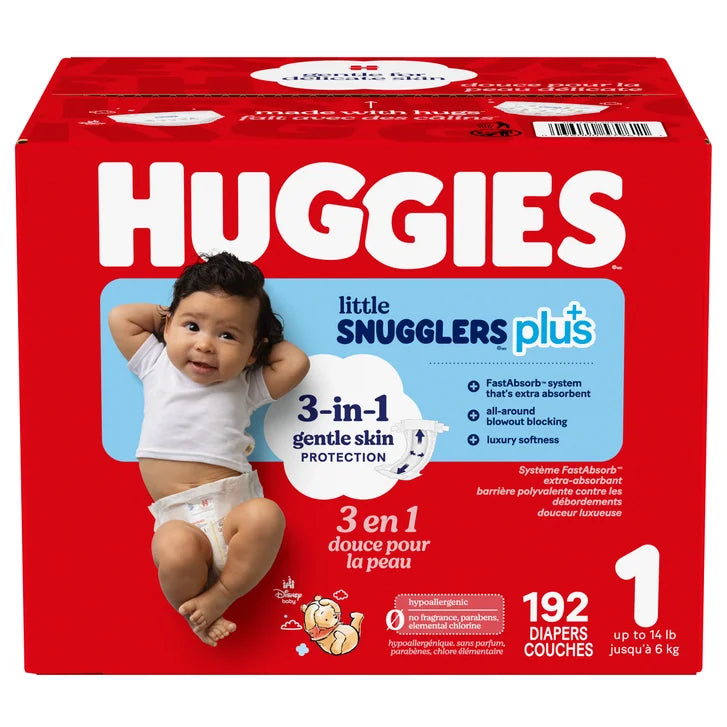 Huggies Little Snugglers Plus Diapers, Sizes 1 - 2 V6294