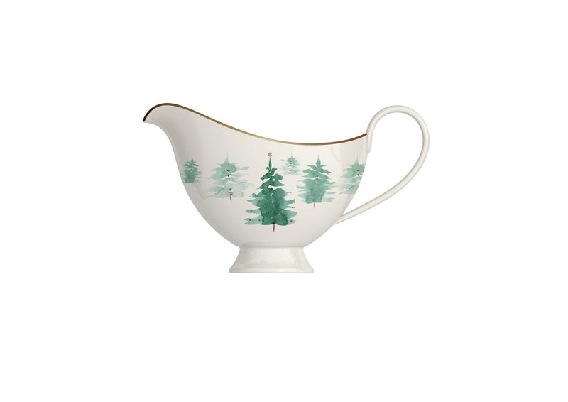 Co 500-mL Mica Gold Porcelain Winter Tree Gravy Boat E2080