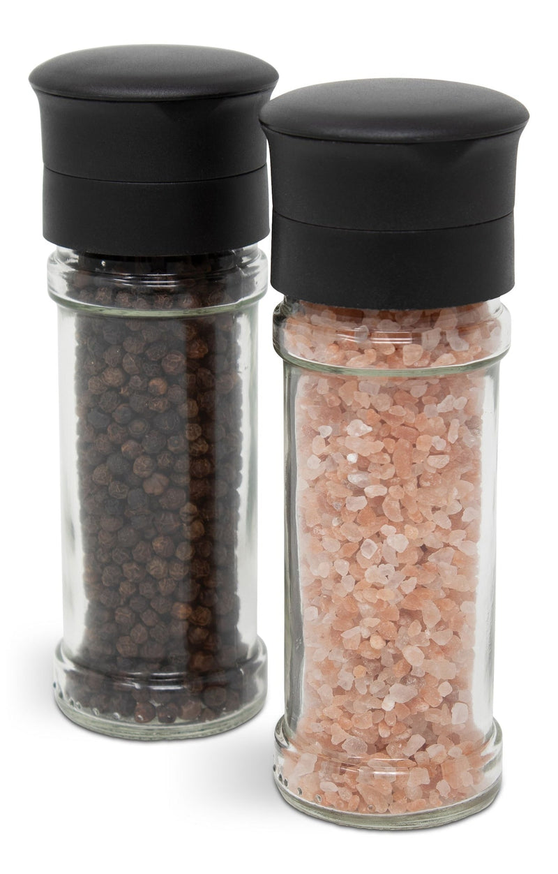 Glass Salt & Pepper Grinder Mill Set, Pre-Filled, 5.2-in, 2-pc A8398
