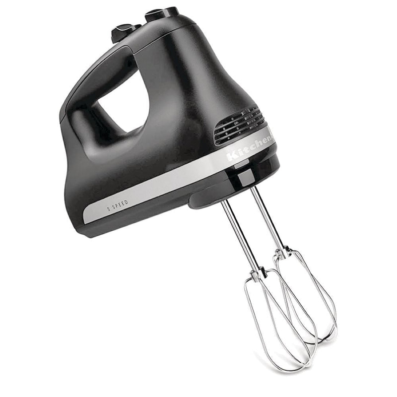 Compact 5-Speed Hand Mixer with Stainless Steel Accessories, Black F0377