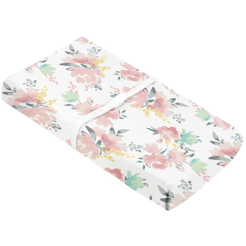 Percale Changing Pad Cover, Watercolour Blooms S2494