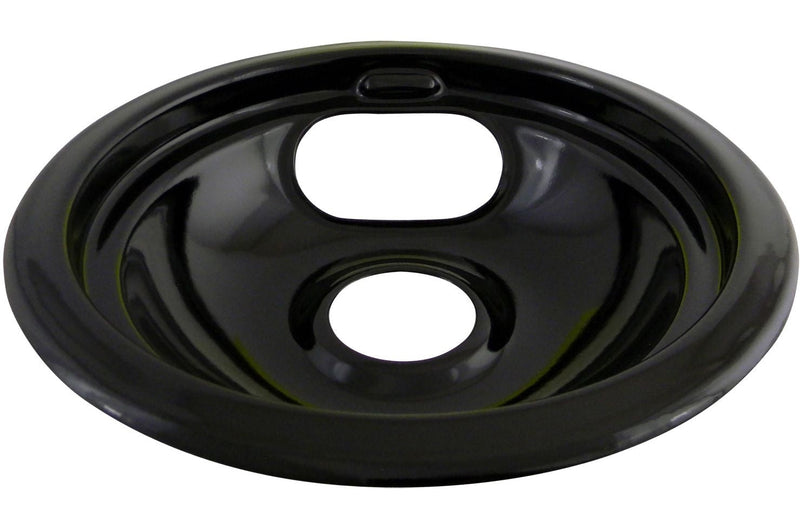 62243 Porcelain Stove Drip Pan with Trim Ring, Dishwasher Safe, Black, 6-in M6807