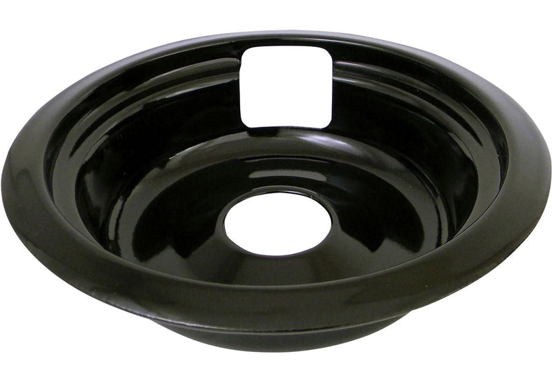 62489 Universal Porcelain Stove Deep-Draw Drip Pan with Trim Ring, Black, 6-in S1857