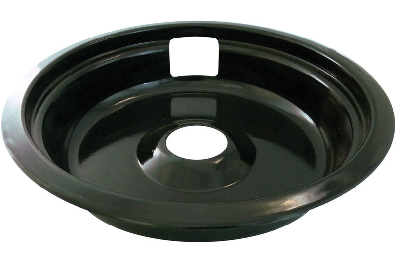 62490 Universal Porcelain Stove Deep-Draw Drip Pan with Trim Ring, Black, 8-in L6796