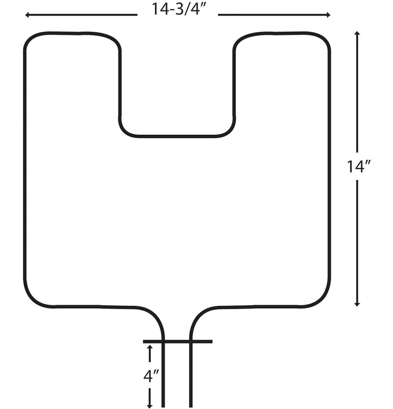 62509/2 Oven/Bake Element with Fixed 90° Connector, 2400W, 14-3/4-in x 14-in U6244