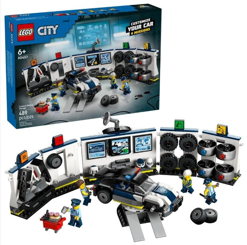 City Custom Police Car Garage - 60457, 489-pcs, Ages 6+ B0628