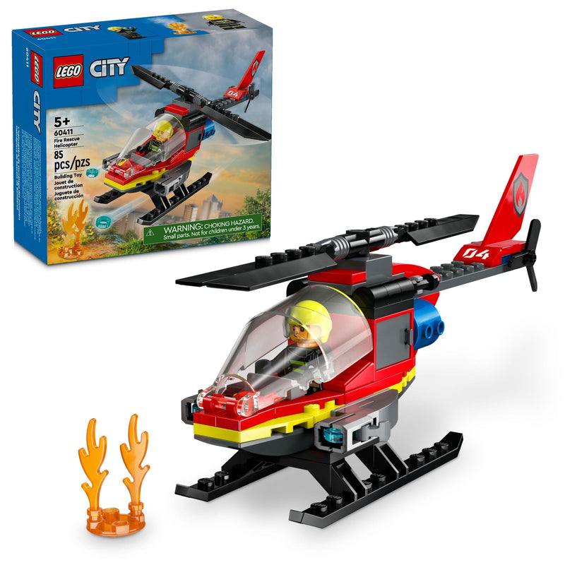 City Fire Rescue Helicopter - 60411, 85-pcs, Ages 5+ T3223