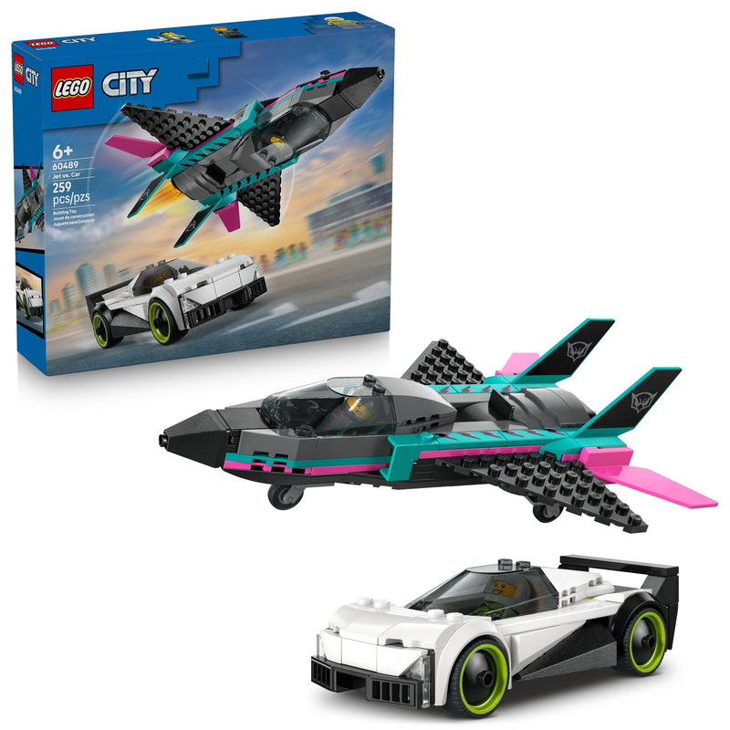 City Jet Vs. Car Building Set - 60480, 259-pcs, Ages 6+ A0003