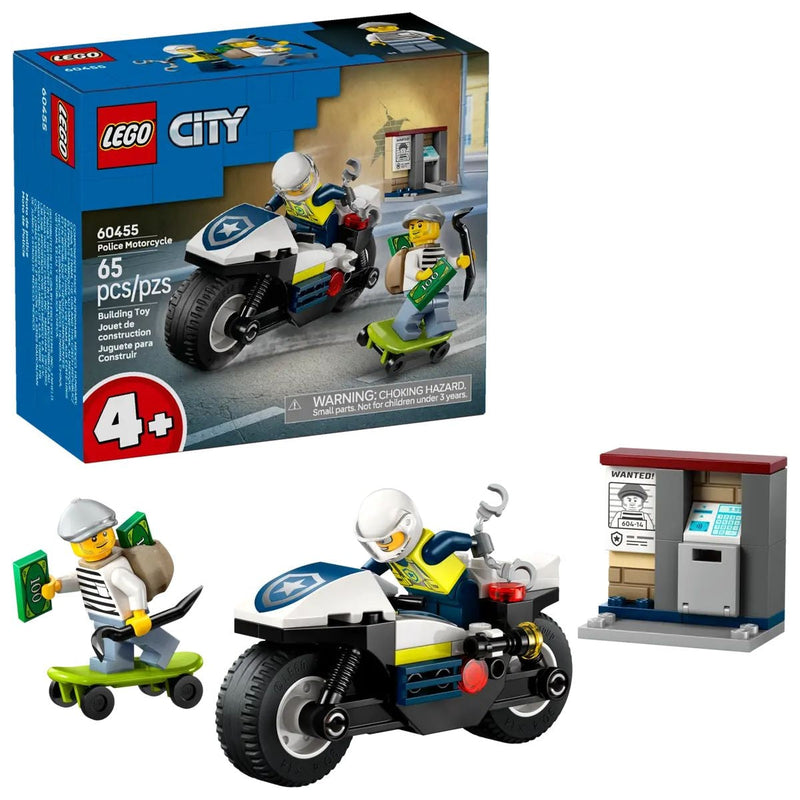 City Police Motorcycle Chase - 60455, 65-pcs, Ages 4+ T1776