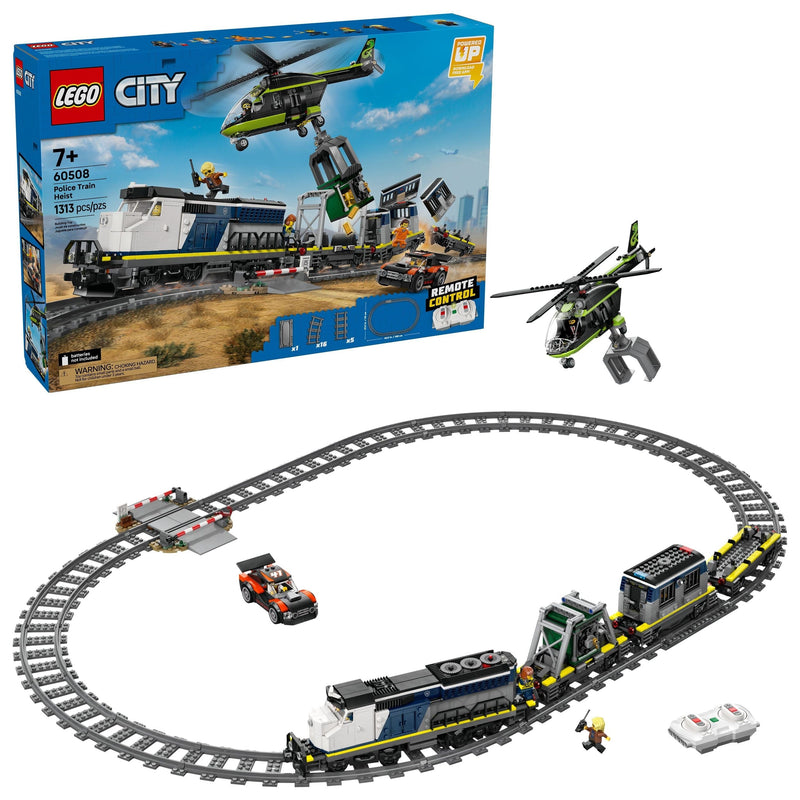 City Police Train Heist Building Toy Set - 60508, 1313-pc, Ages 7+ U6832