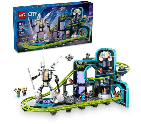 City Robot World Roller-Coaster Park Building Set - 60421, 986-pcs, Ages 8+ W6364