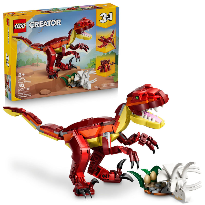 Creator 3-in-1 Fierce Dinosaur Toy Building Set - 31379, 283-pcs, Ages 8+ Q5442