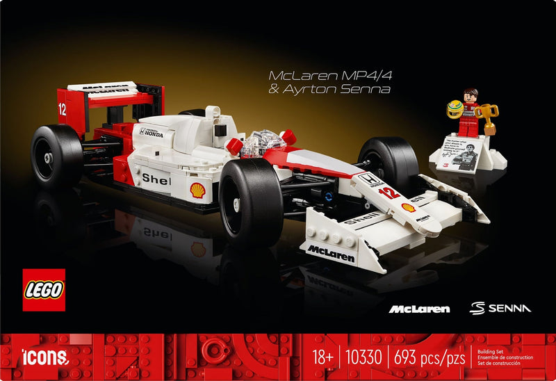 Icons MP4/4 & Ayrton Senna Race Car- 10330, 693-pcs, Ages 18+ B7344