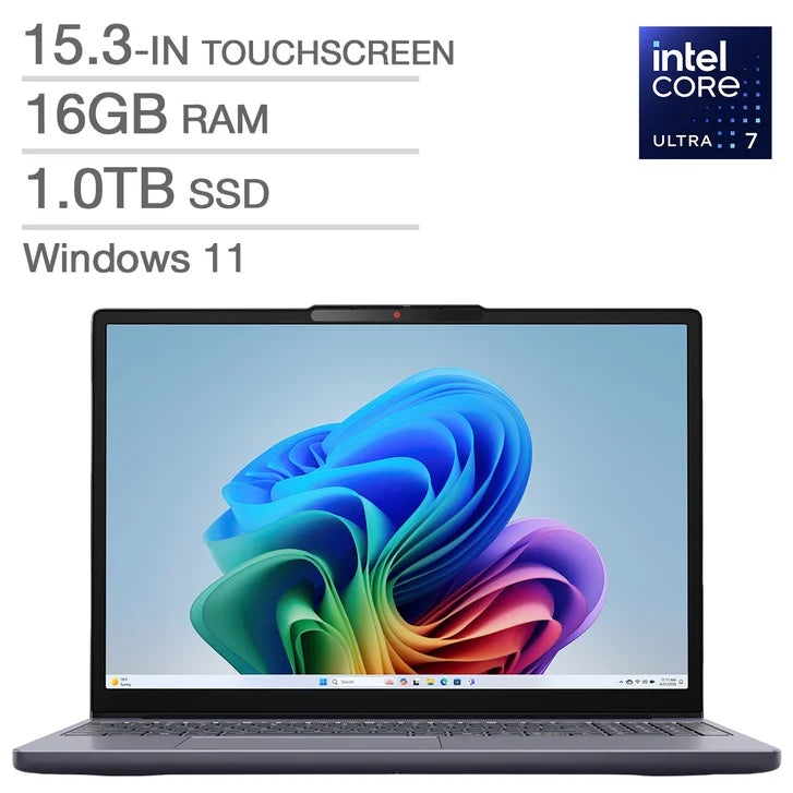 Lenovo IdeaPad Slim 3i Copilot+ PC 15.3-in. Touchscreen Laptop, Intel Core Ultra 7 355 - 16GB RAM, 1TB SSD O7285