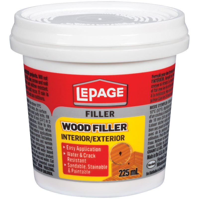 Interior/Exterior Wood Filler, Repairs Cracks & Holes, Water-Resistant, Brown, 225-mL D2241
