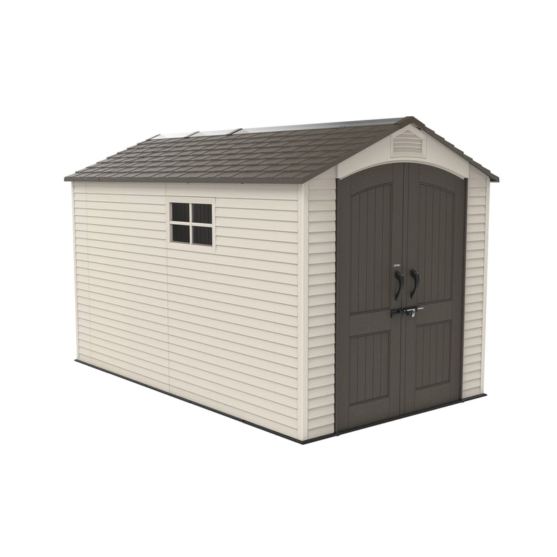 Lockable Steel Shed, Beige, 7 x 12 -ft D0890