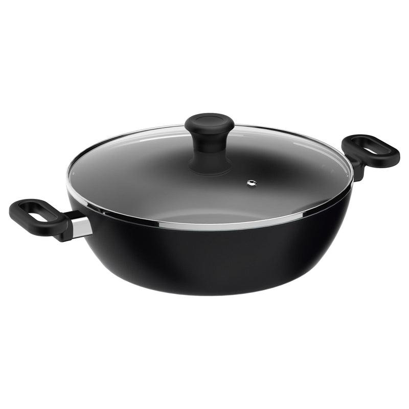 5.6qt Non-Stick Karahi with lid 30cm 12in B3521