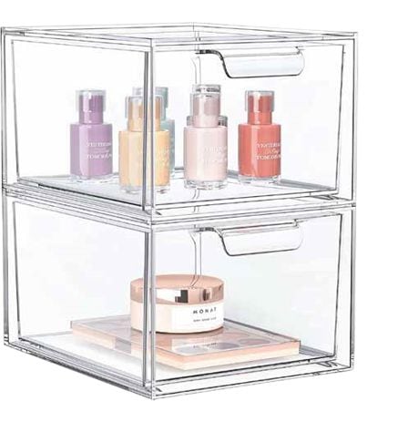 Clear Stackable Storage Drawer Set, 2-pc Q1300