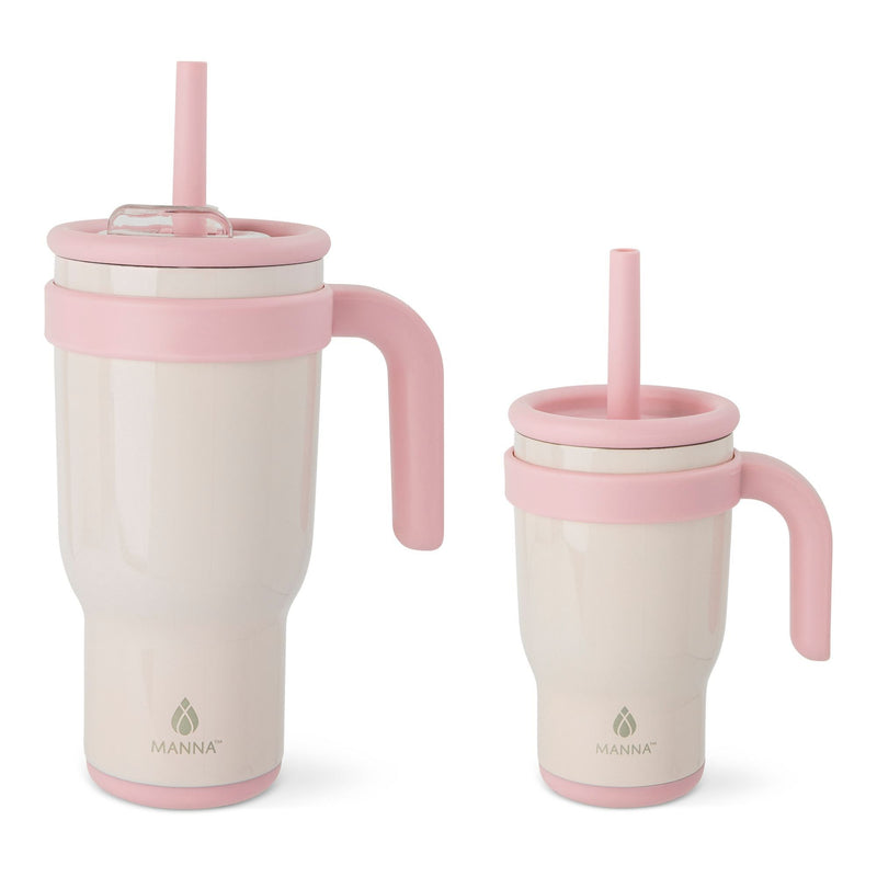Oslo Mommy & Me Matching Duo Stainless Steel Tumbler Set, Includes 14-oz & 30-oz, Various Colours, 2-pk L4319