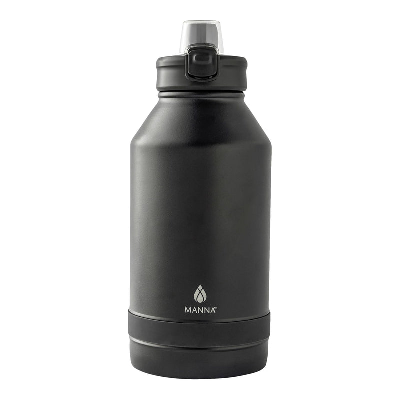Push Stainless Steel Water Bottle, 64-oz, Various Colours, with Handle X1764
