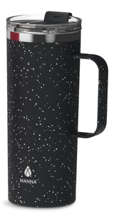 Tahoe Insulated Stainless Steel Mug with Leakproof Lid, Speckled Black, 591-mL