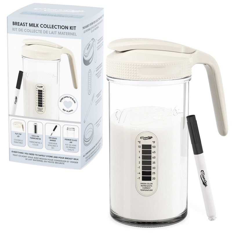 Mason Jar Breast Milk Storage, Wide Mouth, Cream L5429