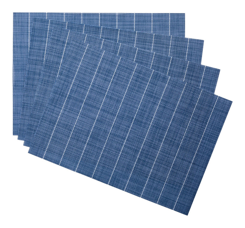 Blue Striped Woven Textilene Placemats, 13-in x 18-in, 4-pk B5289