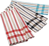Cotton Plaid Waffle Kitchen Towels, Reusable, 22-in x 32-in, 5-pk, Assorted Colours