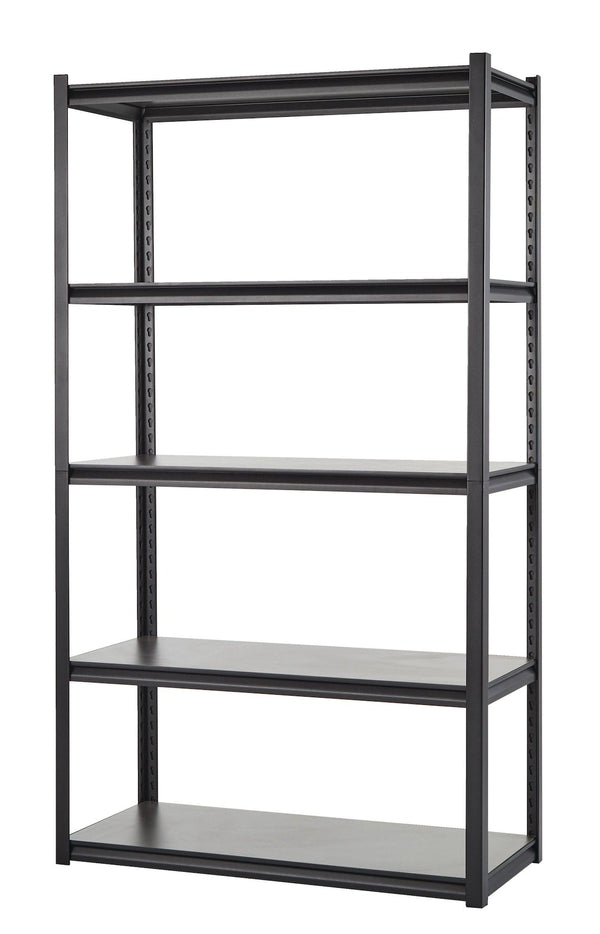 Adjustable 5-Shelf Steel Metal & Wood Storage Rack / Shelving Unit, 41 x 18 x 72-in Y2662