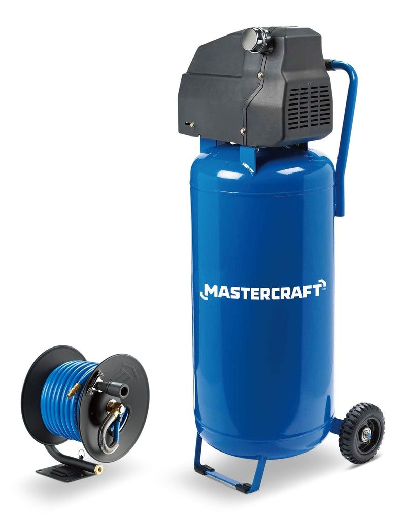 Oil-Free Vertical 20-Gallon Air Compressor with Bonus Hose Reel, 135-PSI, 2HP U8165