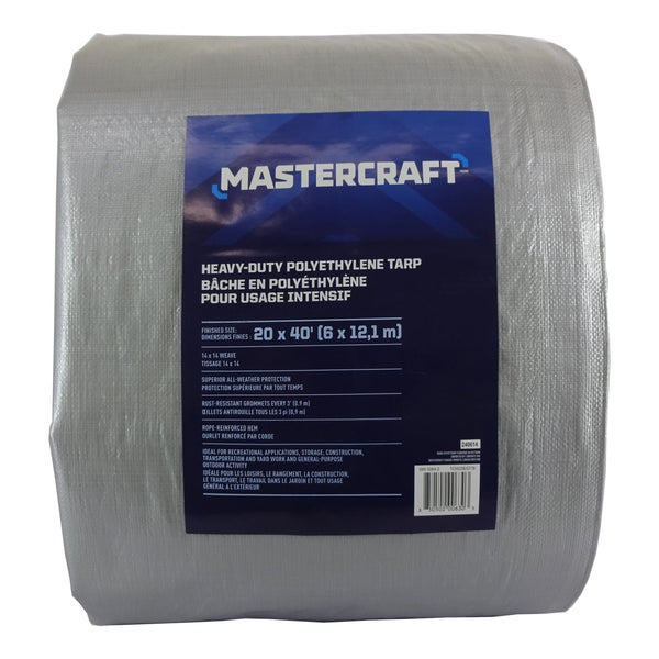 Premium Heavy Duty Tarp, Poly, Waterproof, 20-ft x 40-ft S0605