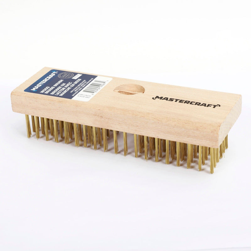 Wood & Brass Wire Block Brush Cleans/Removes Paint, Rust & Dirt From Metal P4283