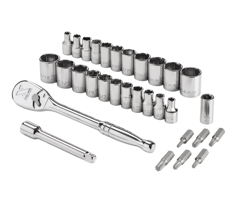 31 Piece 1/4" Drive Metric Socket Set W2808