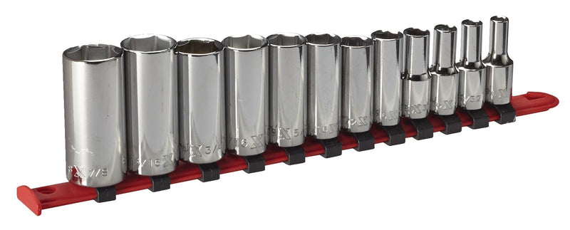 3/8-in Drive Deep Socket Set 12-pc, SAE, CRV, Nickel-Chrome Plating F9479