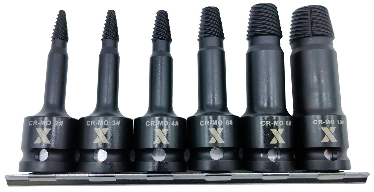 6 Piece 1/2" Drive Impact Screw Extractor Rail