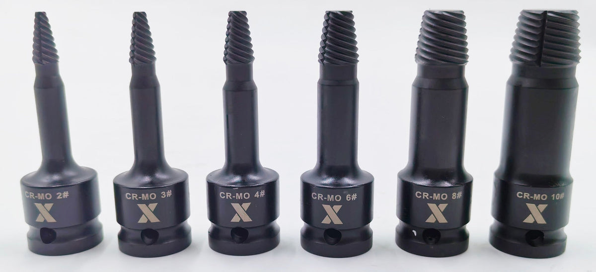 6 Piece 1/2" Drive Impact Screw Extractor Rail