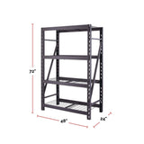 Adjustable 4-Shelf Heavy Duty Steel Metal Storage Rack / Shelving Unit, 48 x 24 x 72-in
