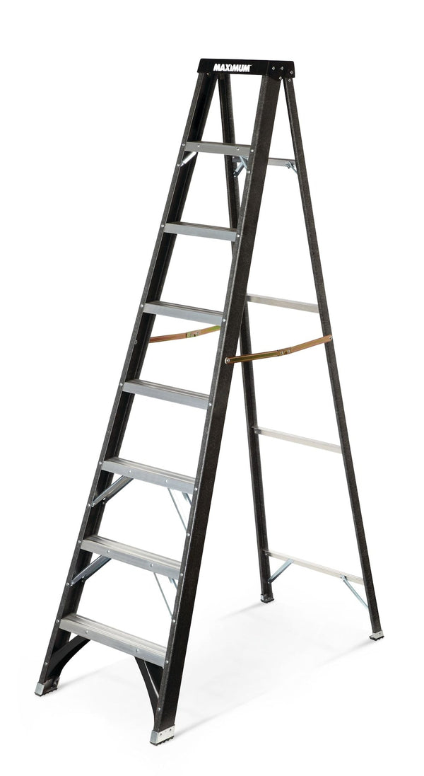 Grade 1 Fibreglass Heavy-Duty Industrial Step Ladder, 250-lb, 8-ft F7426