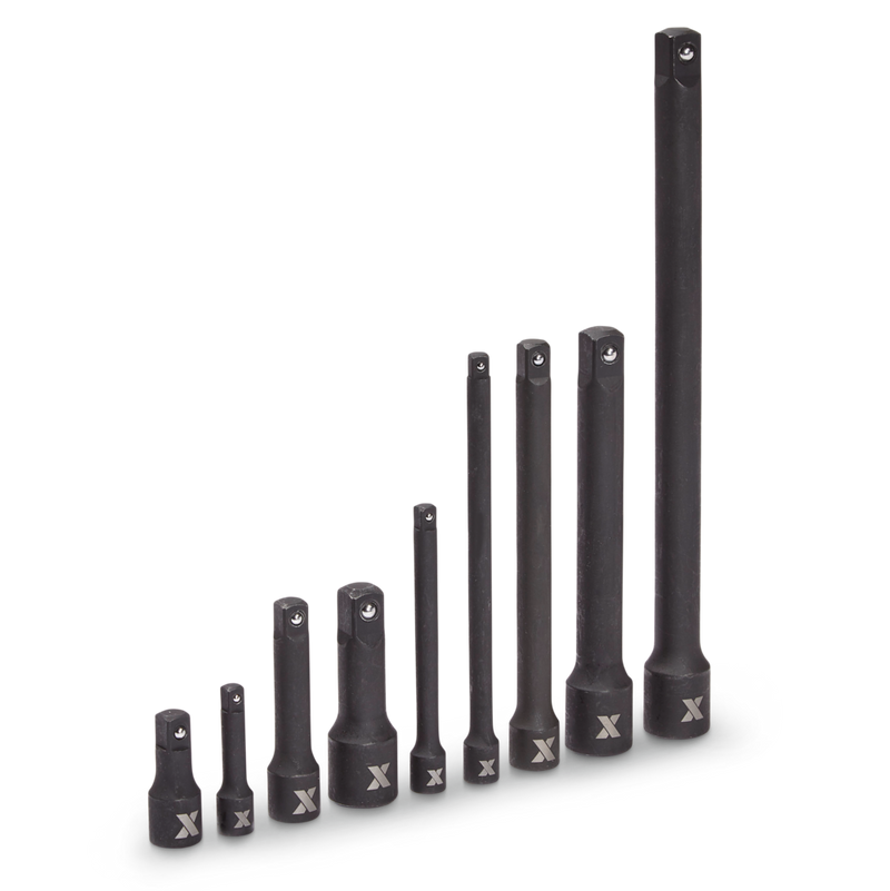 Impact Extension Bar Set, 9-pc, SAE/Metric, CRMO A0205