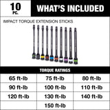 Impact Torque Extension Sticks, 10-pc