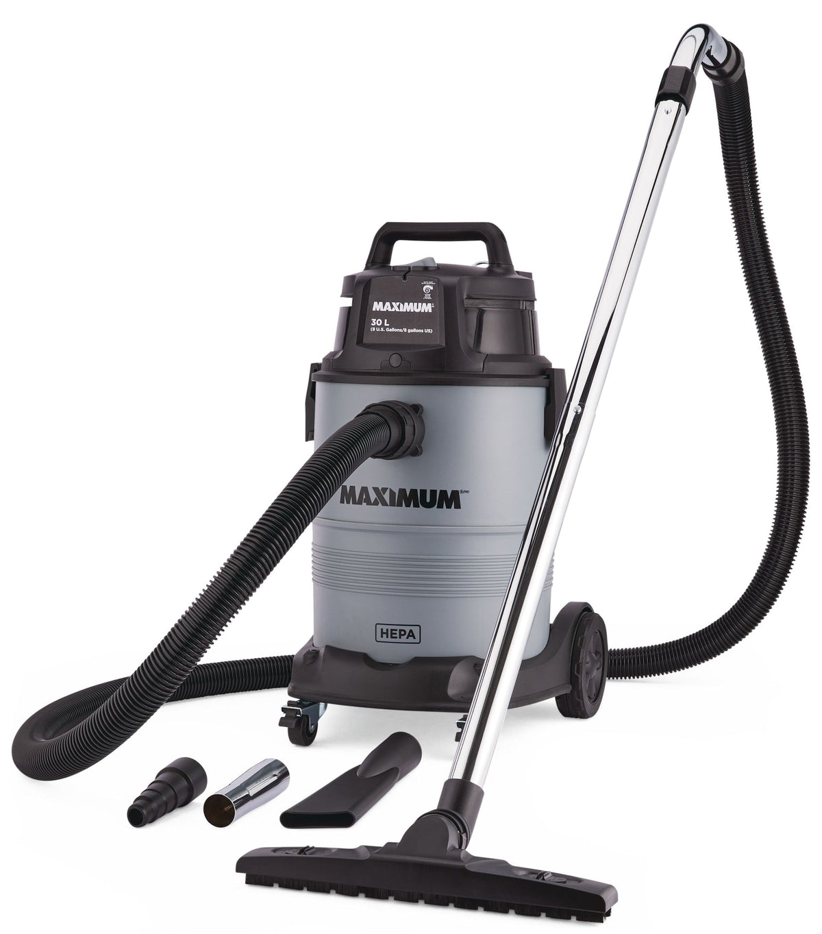VK811PH HEPA Certified Wet/Dry Shop Vacuum with Hose and Accessories, 30-L