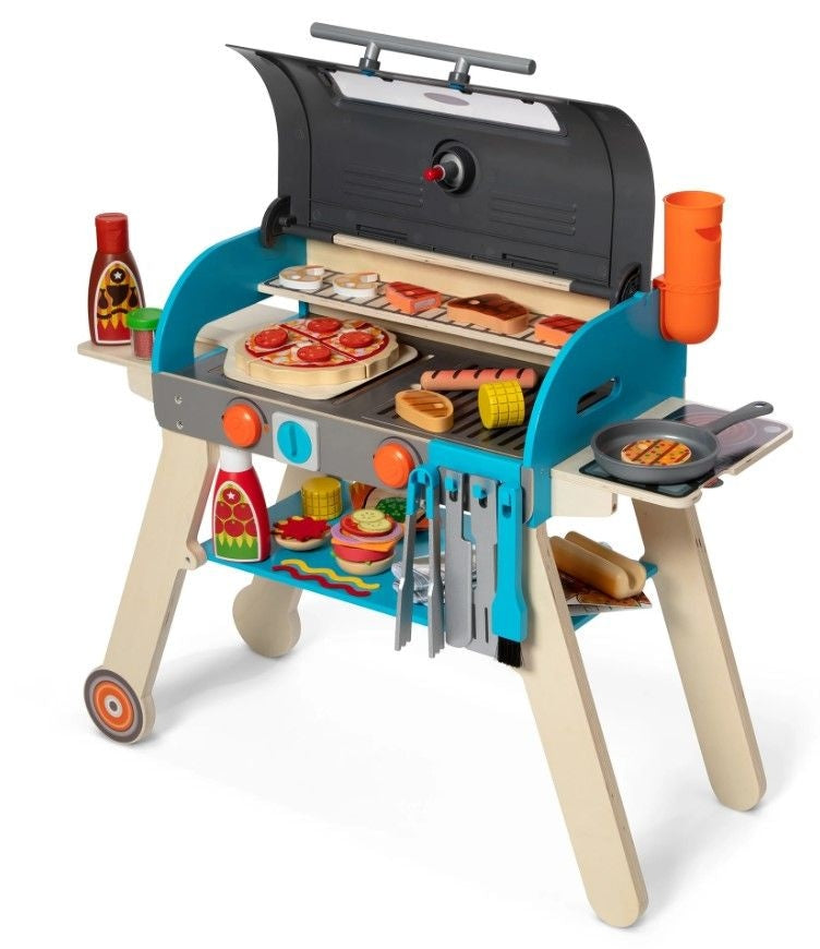 Wooden Deluxe Barbecue Grill, Smoker and Pizza Oven Playset, Ages 3+ C1583