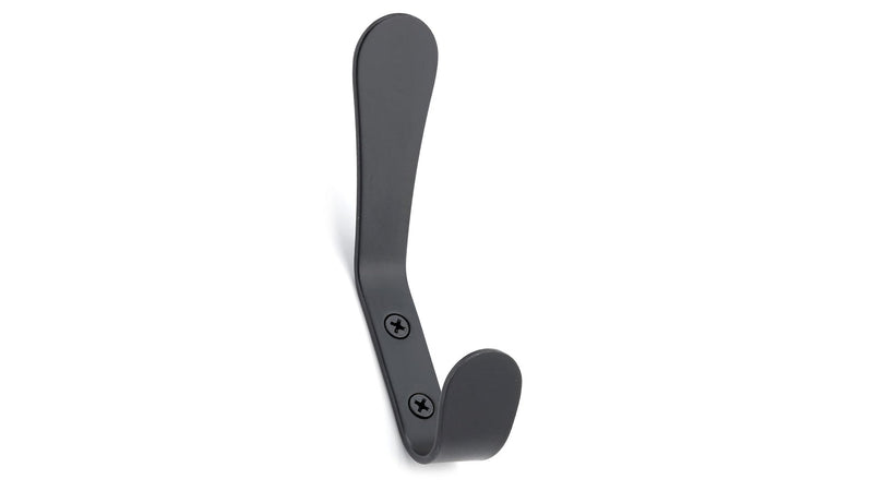 Metal Utility Double Hook, Matte Black P8082