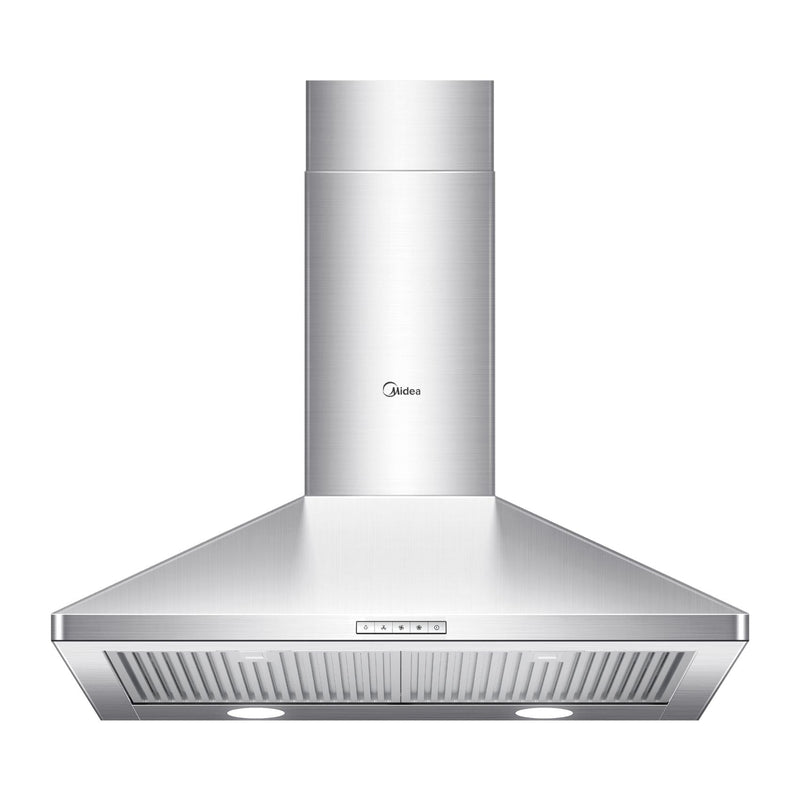 Pyramid 450CFM Push Button Wall Mount Kitchen Exhaust Fan Range Hood, Stainless Steel, 30-in Z9922