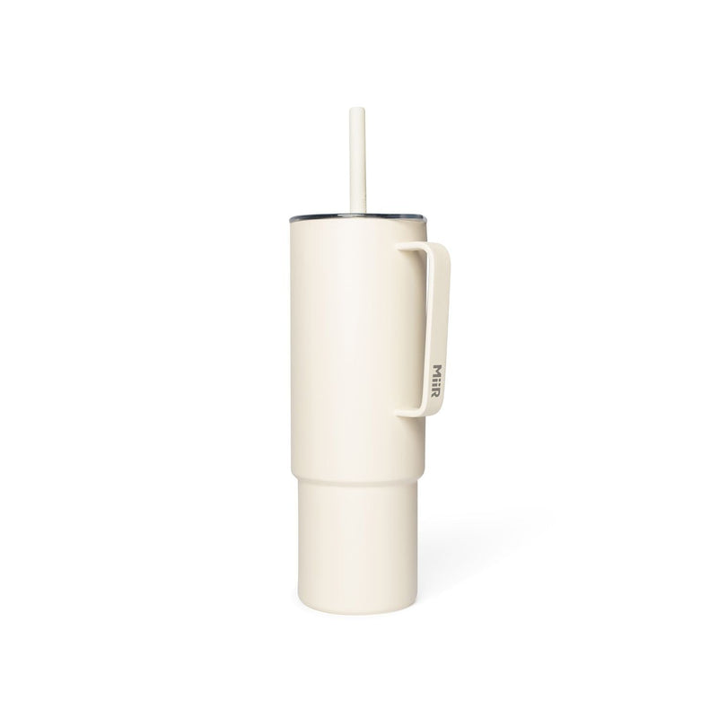 Stainless Steel Insulated All Day Straw Cup with Handle, Sandstone White, 32-oz V7970