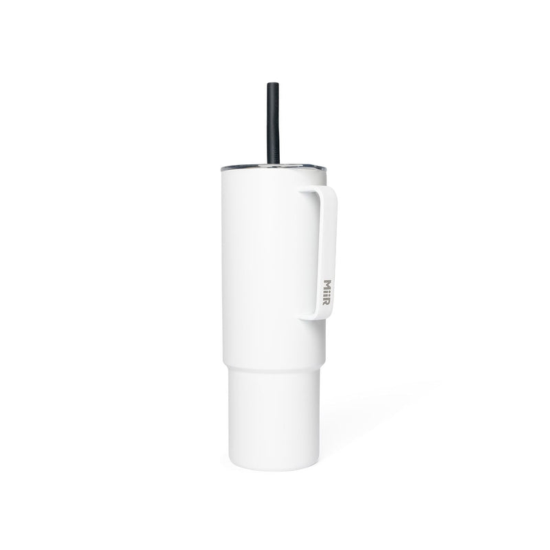 Stainless Steel Insulated All Day Straw Cup with Handle, White, 32-oz X1296
