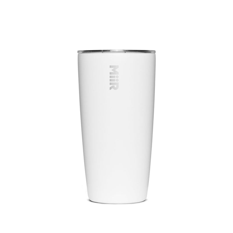 Stainless Steel Insulated Travel Tumbler with Press-Fit Slide Lid, White, 16-oz B6710