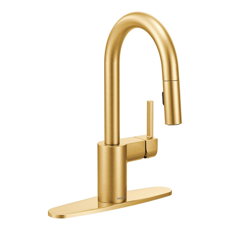 Align Single Handle High Arc Pull Down Sprayer Bar Faucet, Brushed Gold B9532